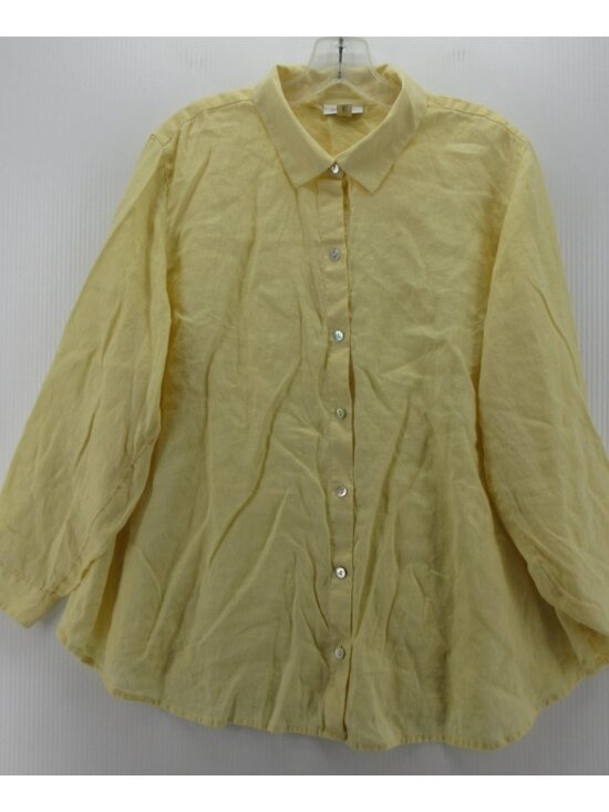 J. Jill Tops - J Jill Top XL Petites Love Linen Shirt Button Down Woven Roll Tab